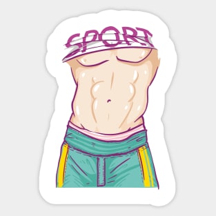 six pack body Sticker